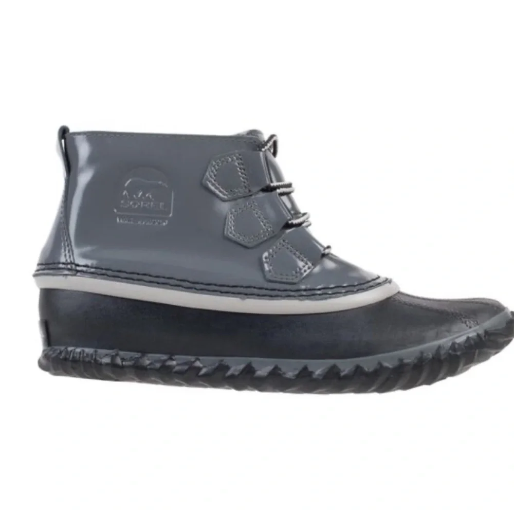 Sorel - women’s Out ‘N About rain boots waterproof grey lace up booties‎ size 6